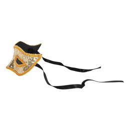 Lysbildefremvisning - Øjenmaske Pailletter Venedig Guld