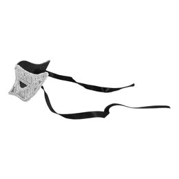 Lysbildefremvisning - Øjenmaske Pailletter Venedig Sølv
