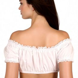 Bildspel - Oktoberfest Dirndl Blus Vit