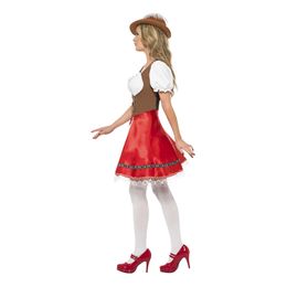 Lysbildefremvisning - Oktoberfest Kjole Hvid/Rød Kostume