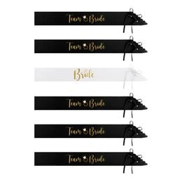 Bildspel - Ordensband Bride & Bride Squad Svart/Vit