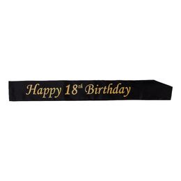 Ordensband Happy 18th Birthday Svart/Guld
