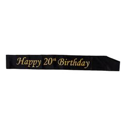 Ordensband Happy 20th Birthday Svart/Guld