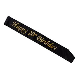 Ordensband Happy 20th Birthday Svart/Guld