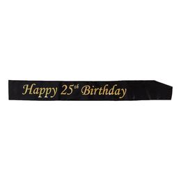 Ordensband Happy 25th Birthday Svart/Guld