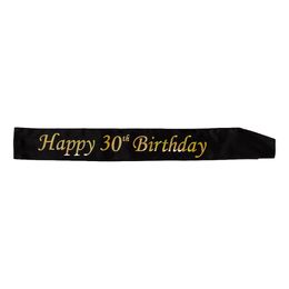 Ordensband Happy 30th Birthday Svart/Guld