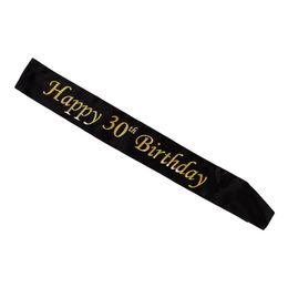 Ordensband Happy 30th Birthday Svart/Guld