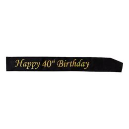 Ordensband Happy 40th Birthday Svart/Guld