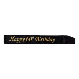 Ordensband Happy 60th Birthday Svart/Guld