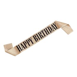 Ordensband Happy Birthday Guld