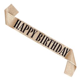 Olkanauha Happy Birthday Kulta