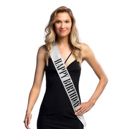 Bildspel - Ordensband Happy Birthday Silver