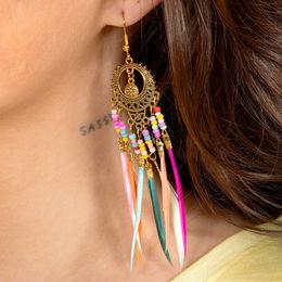 Bildspel - Örhängen Hippie med Fjädrar