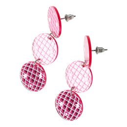 Lysbildefremvisning - Øreringe Lyserøde Diskokugler