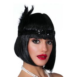 Paljetthårband med Fjäder