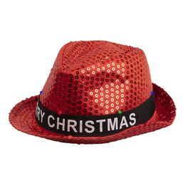 Paljetthatt LED Merry Christmas