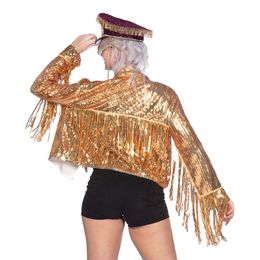 Bildspel - Paljettjacka med Fransar Guld