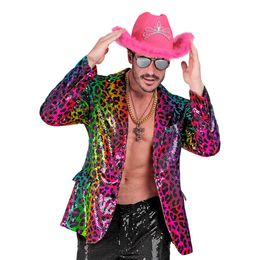 Bildspel - Paljettkavaj Leopard Regnbåge