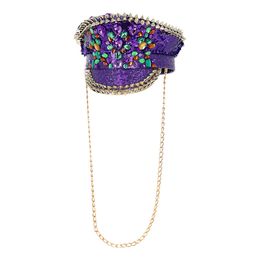 Paljettcaps med Nagler Lilla