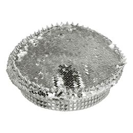 Diaesitys - Paljettikuvioitu lippis niiteillä Hopea