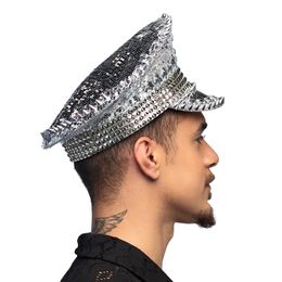 Diaesitys - Paljettikuvioitu lippis niiteillä Hopea