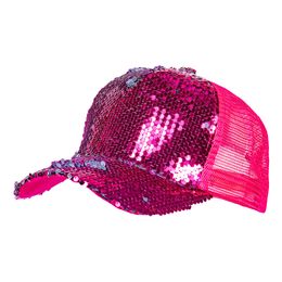 Paljettkeps Neonrosa