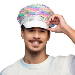 Bildspel - Paljettkeps Tvåfärgad Silver/Regnbåge