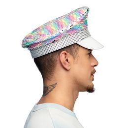 Bildspel - Paljettkeps Tvåfärgad Silver/Regnbåge