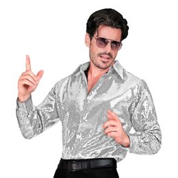 Paljettskjorta Herr Silver