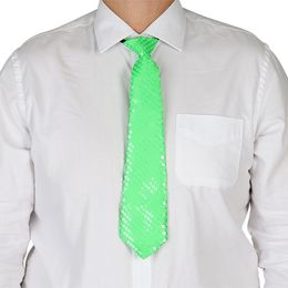 Bildspel - Paljettslips Neongrön