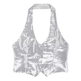 Paljettväst Dam Silver