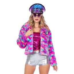 Pälsjacka Flerfärgad Neon