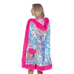 Bildspel - Pälsjacka Holografisk Multifärgad