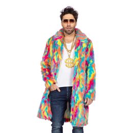 Pelsjakke Lang Multifarvet