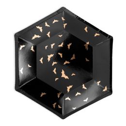 Pappersassietter Fladdermus Guld Metallic