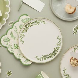 Bildspel - Pappersassietter Gröna Löv Botanic