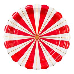 Pappersassietter Röd/Vit Randiga