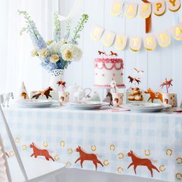 Bildspel - Pappersduk Schackrutig med Hästar