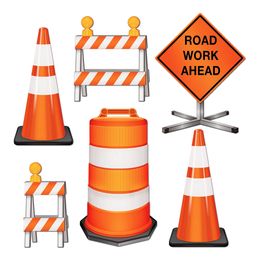 Paperikoristeet Road Work Ahead