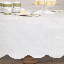 Bildspel - Pappersduk Vit med Vågig Kant