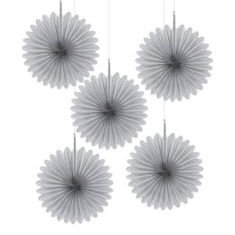 Pappersfjädrar Mini Silver Takdekoration