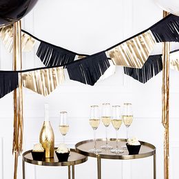 Bildspel - Pappersgirlang Svart/Guld