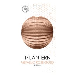 Papperslykta Rund Roséguld Metallic