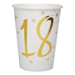 Pappkopper 18 Gull/Hvit