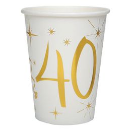 Pappkopper 40 Gull/Hvit