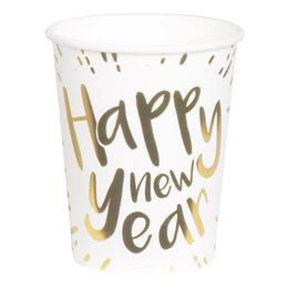 Pahvimukit Happy New Year Kultametalli