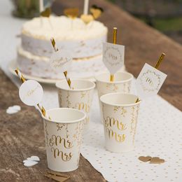 Bildspel - Pappersmuggar Mr & Mrs Vit/Guld