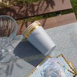 Lysbildefremvisning - Pappkopper Prikkete Blå/Gull