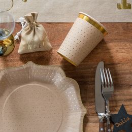 Bildspel - Pappersmuggar Prickiga Brun/Guld