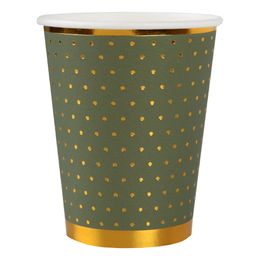 Pahvimukit Pilkulliset Vihreä/Kulta